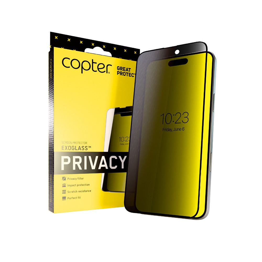 Copter iPhone 18 Pro Max Skjermbeskytter Exoglass Curved Privacy