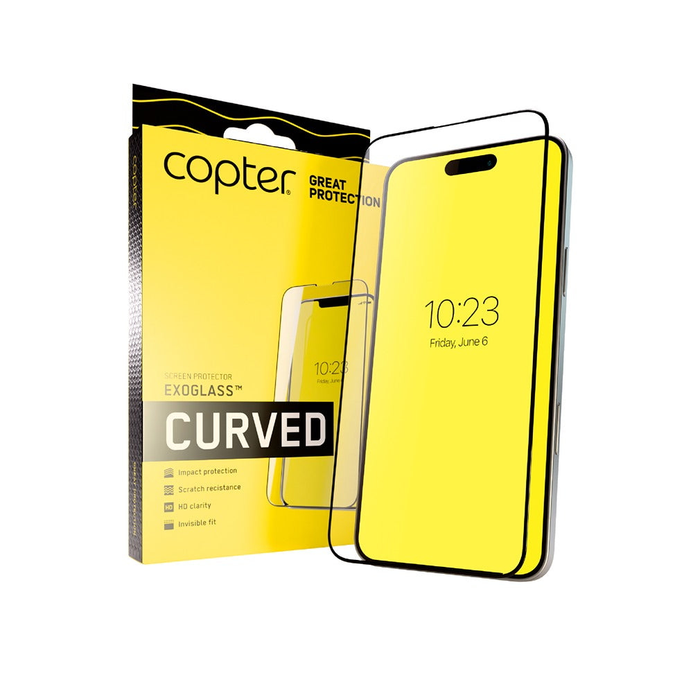 Copter iPhone 17/iPhone 17 Pro/iPhone 18 Pro Skjermbeskytter Exoglass Curved
