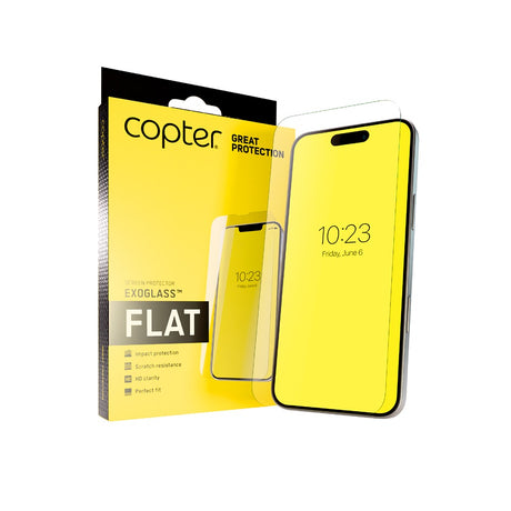 Copter iPhone 16 Pro/17/17 Pro/18 Pro Skjermbeskytter Exoglass Flat