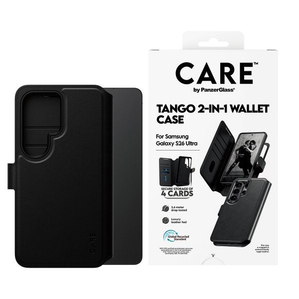 CARE by PanzerGlass Samsung Galaxy S26 Ultra Etui Tango Two-in-One Wallet MagSafe Svart