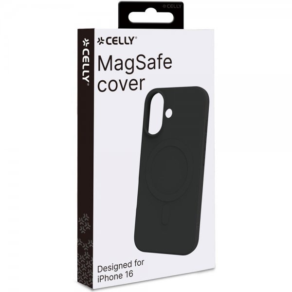 Celly iPhone 16 Deksel CROMOMAG Svart
