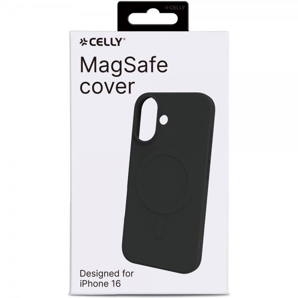 Celly iPhone 16 Deksel CROMOMAG Svart