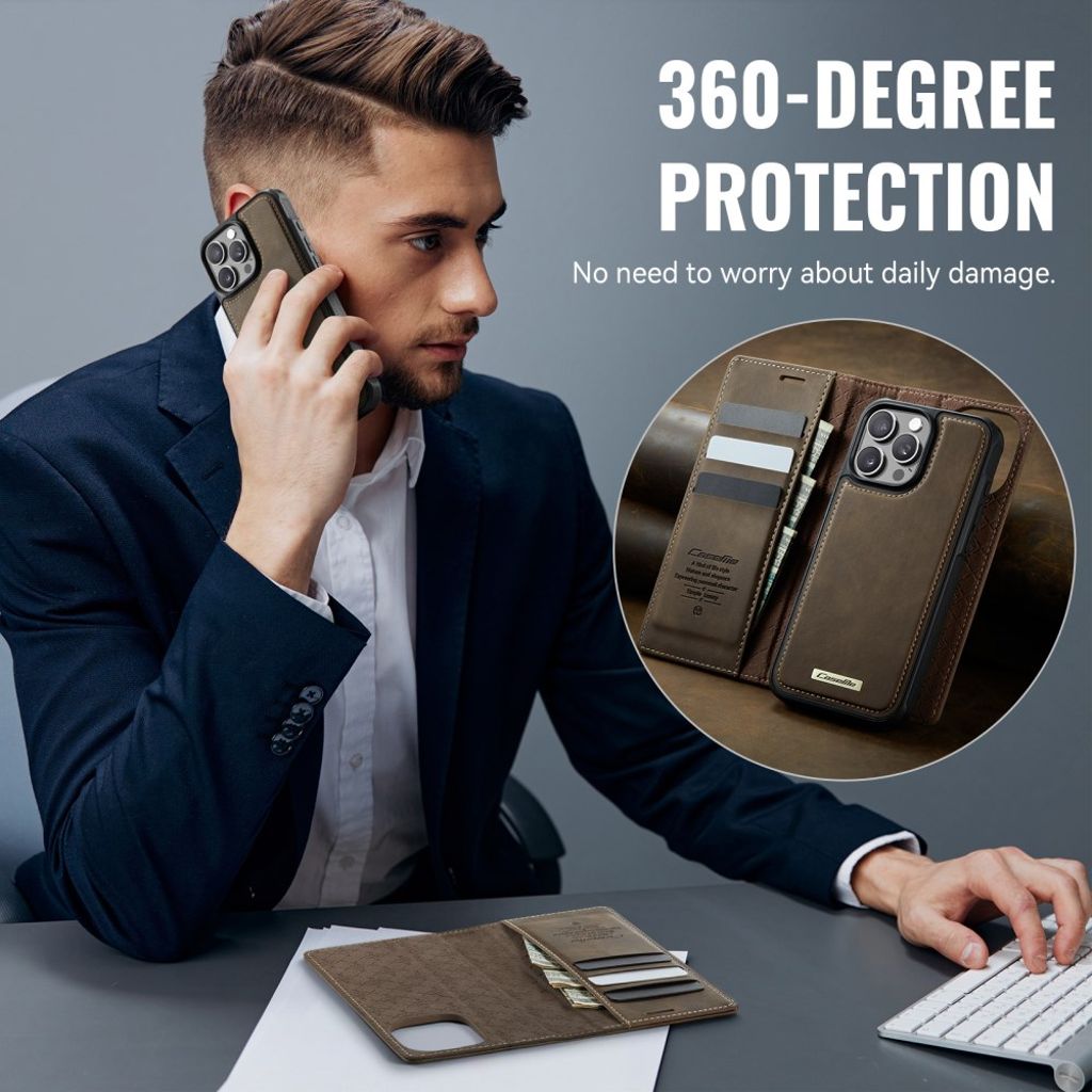CaseMe iPhone 15 Pro Etui C49 Series Brun