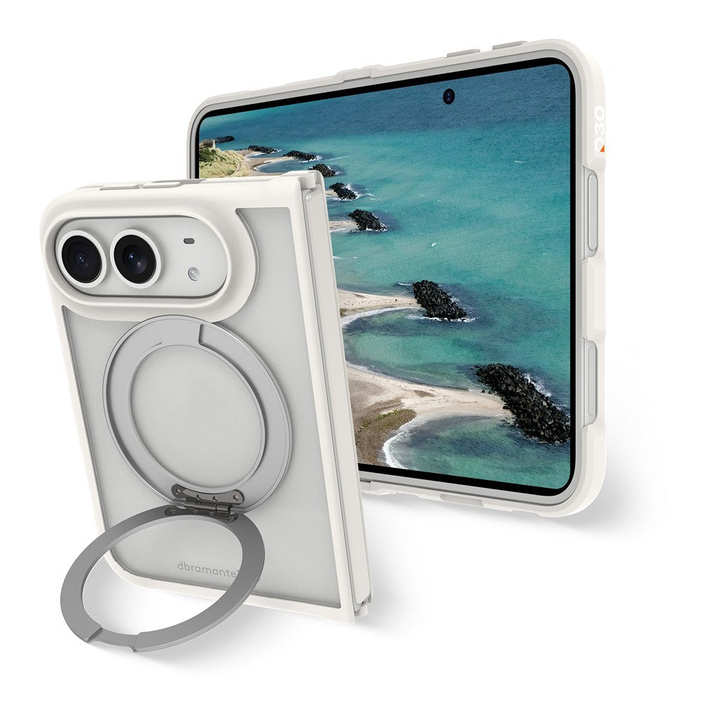 dbramante1928 iPhone Duo Deksel Grenen Ultra MagSafe Kick Hvit