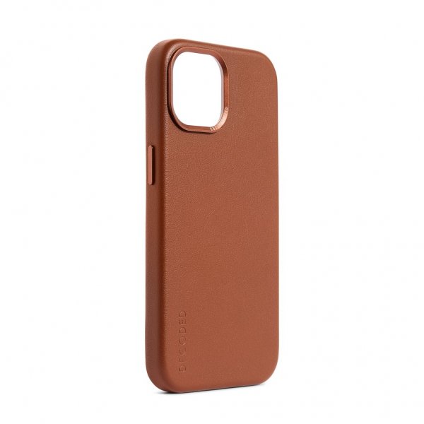 Decoded iPhone 15 Plus Deksel Leather Backcover Tan