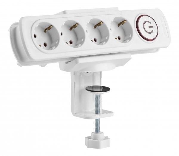 Deltaco OFFICE Clamp-on power strip holder for desk