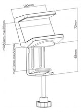 Deltaco OFFICE Clamp-on power strip holder for desk