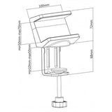 Deltaco OFFICE Clamp-on power strip holder for desk