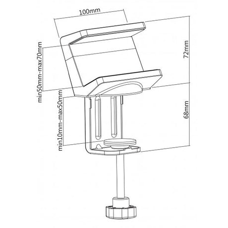 Deltaco OFFICE Clamp-on power strip holder for desk