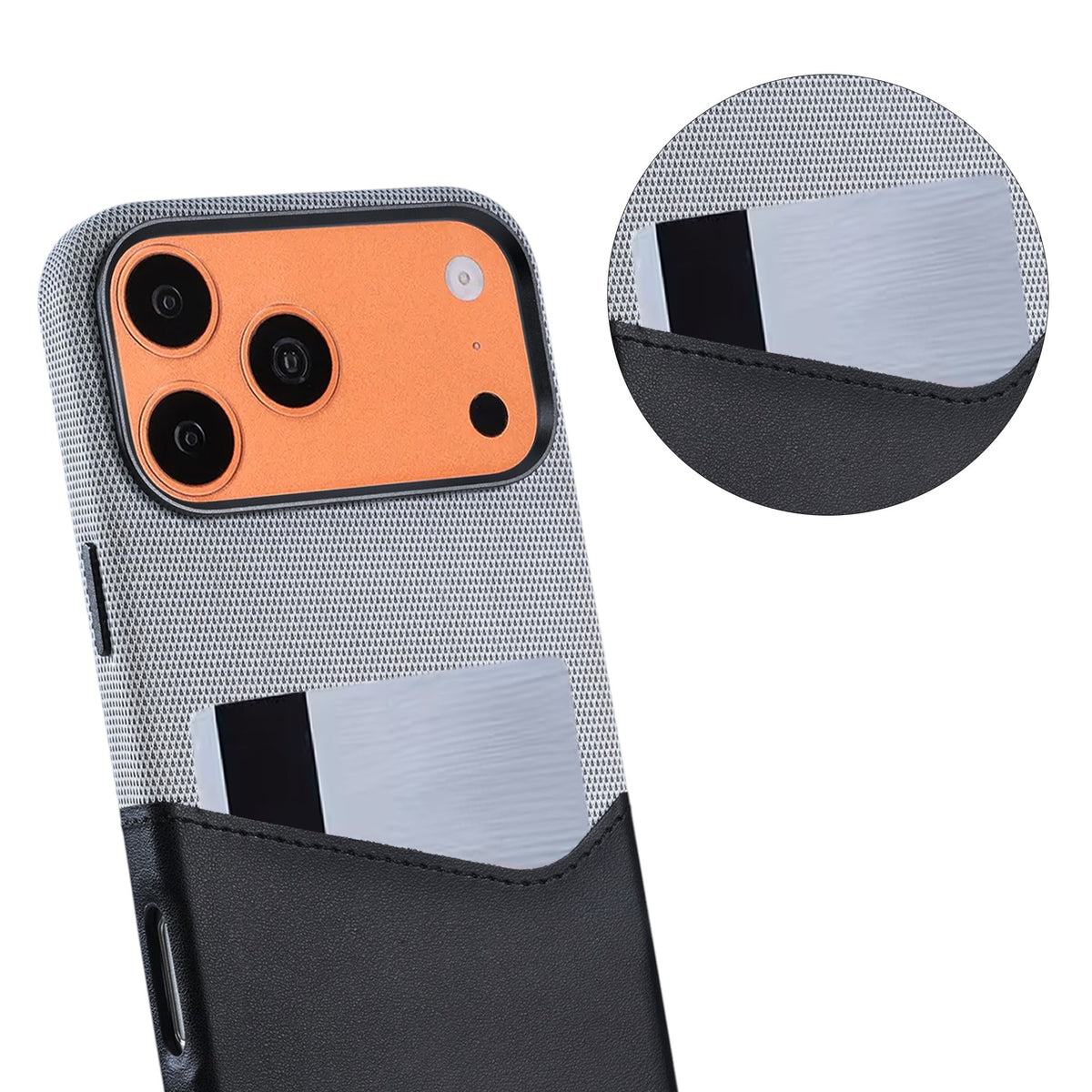 iPhone 17 Pro Max/iPhone 18 Pro Max Deksel i skinn Kortholder MagSafe Svart