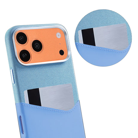 iPhone 17 Pro Max/iPhone 18 Pro Max Deksel i skinn Kortholder MagSafe Blå