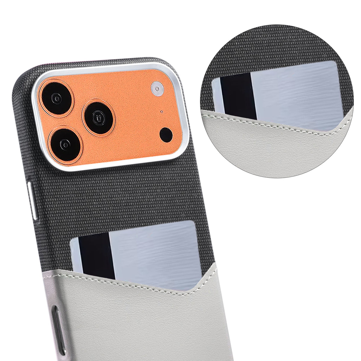 iPhone 17 Pro Max/iPhone 18 Pro Max Deksel i skinn Kortholder MagSafe Grå