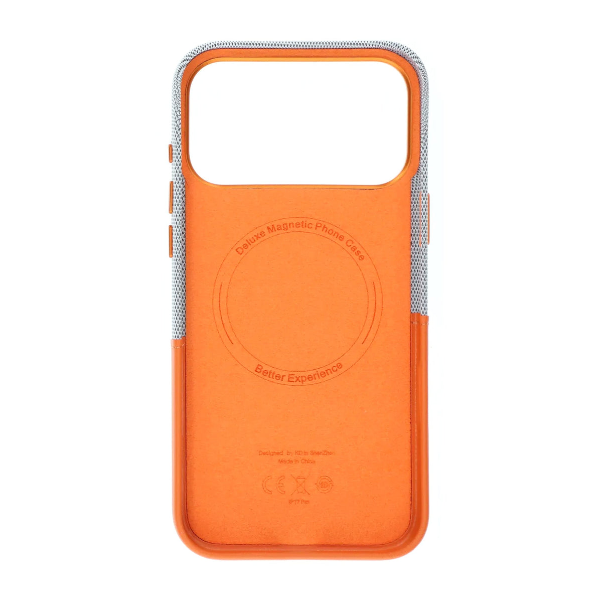 iPhone 17 Pro Max/iPhone 18 Pro Max Deksel i skinn Kortholder MagSafe Oransje