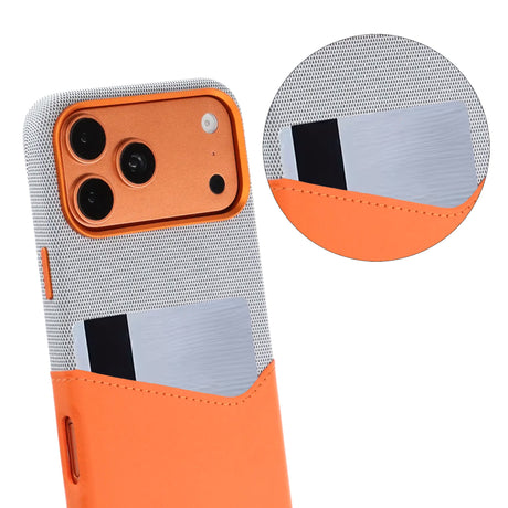 iPhone 17 Pro Max/iPhone 18 Pro Max Deksel i skinn Kortholder MagSafe Oransje