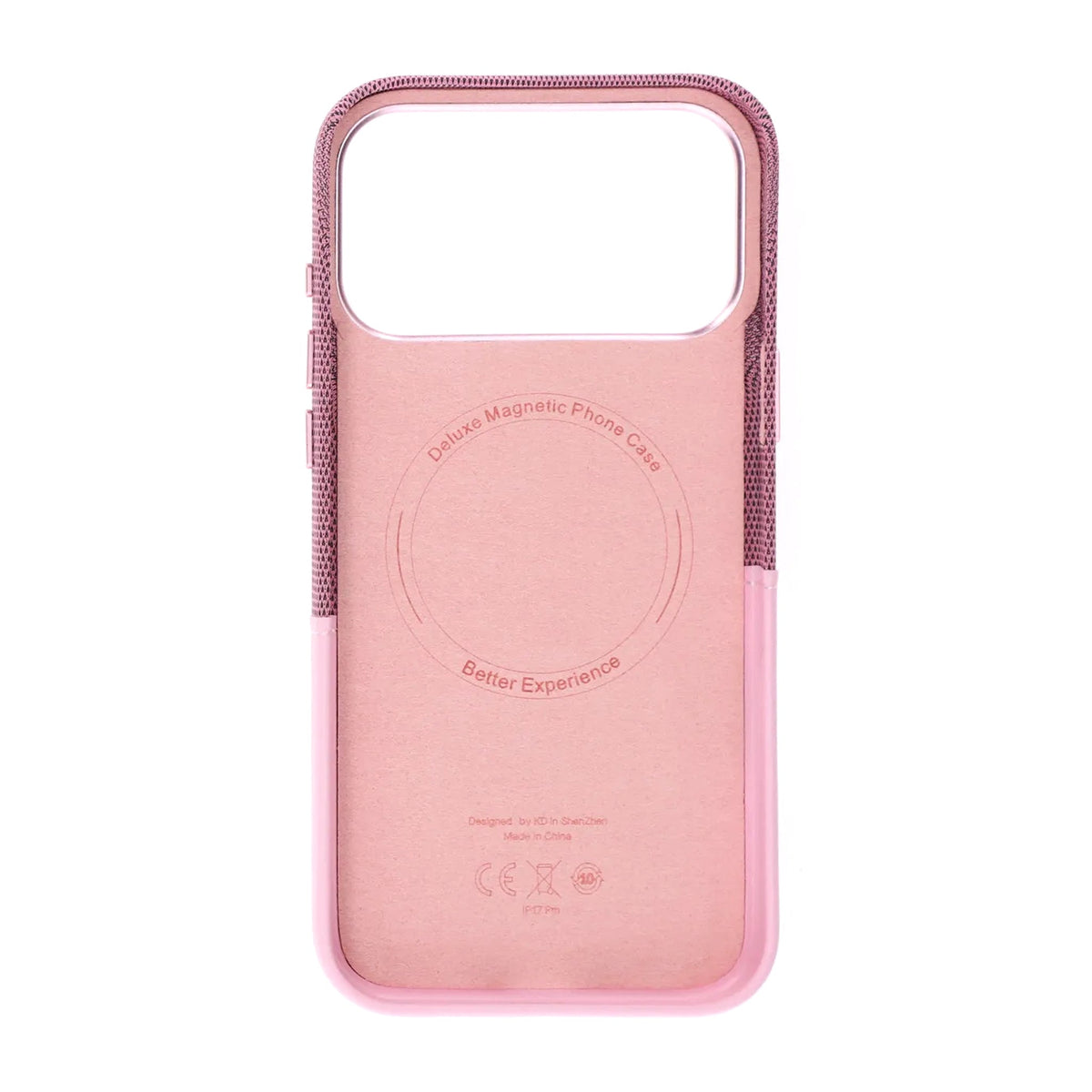 iPhone 17 Pro Max/iPhone 18 Pro Max Deksel i skinn Kortholder MagSafe Rosa