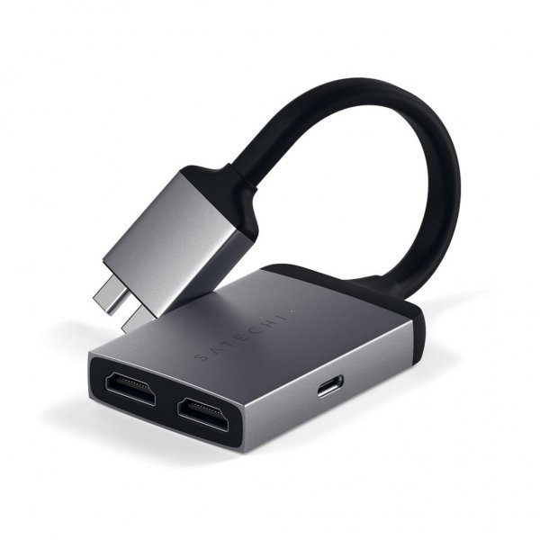 Satechi USB-C dubbel HDMI-Adapter Space Gray