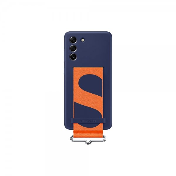 Samsung Original Galaxy S21 FE Deksel Silicone Cover with Strap Navy