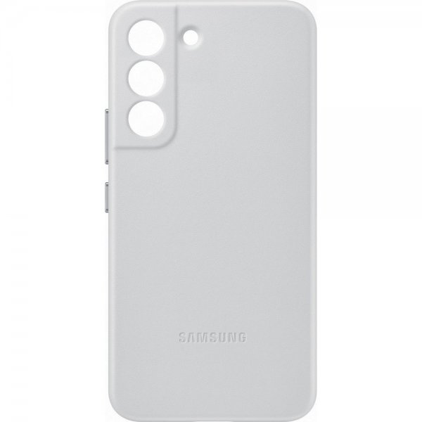 Samsung Original Galaxy S22 Deksel Leather Cover Light Gray