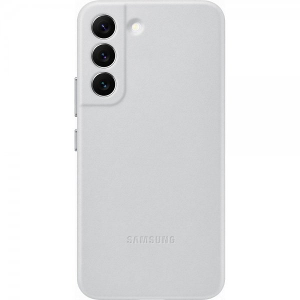 Samsung Original Galaxy S22 Plus Deksel Leather Cover Light Gray