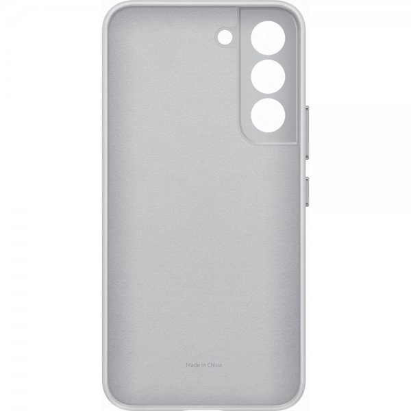 Samsung Original Galaxy S22 Plus Deksel Leather Cover Light Gray