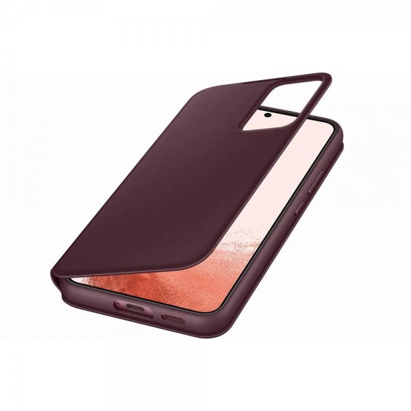 Samsung Original Galaxy S22 Etui Smart Clear View Cover Burgundy