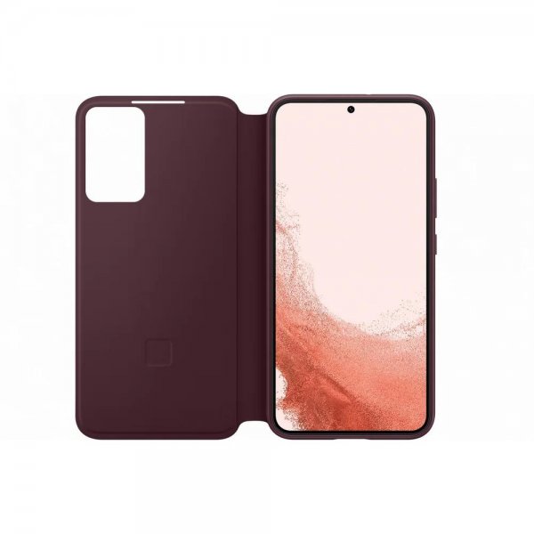 Samsung Original Galaxy S22 Plus Etui Smart Clear View Cover Burgundy