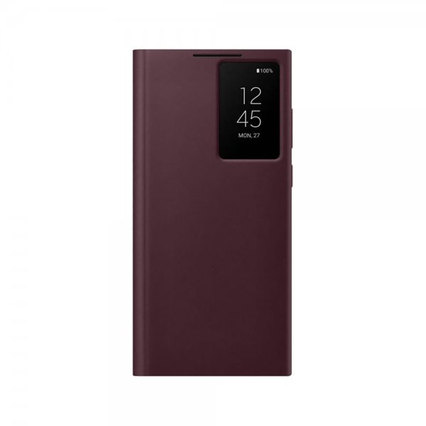 Samsung Original Galaxy S22 Ultra Etui Smart Clear View Cover Burgundy
