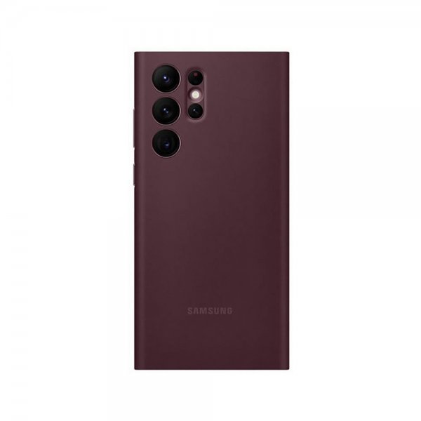 Samsung Original Galaxy S22 Ultra Etui Smart Clear View Cover Burgundy