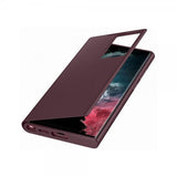 Samsung Original Galaxy S22 Ultra Etui Smart Clear View Cover Burgundy