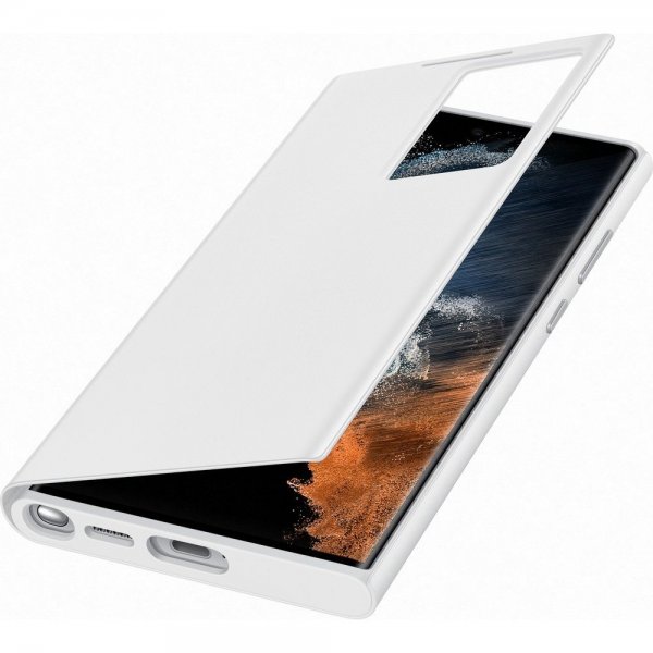 Samsung Original Galaxy S22 Ultra Etui Smart Clear View Cover Hvit