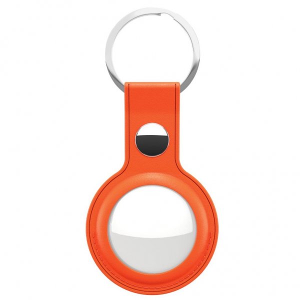 KeyBudz AirTag Hållare Läder 2-pack Orange