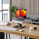 ALOGIC Elite Power Laptopstativ med Trådløs Lader Svart