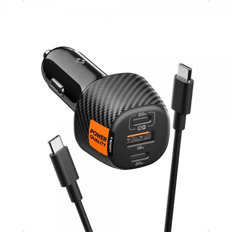 Spigen Essential Mobillader til bil 113W 2xUSB-C 1xUSB-A Svart