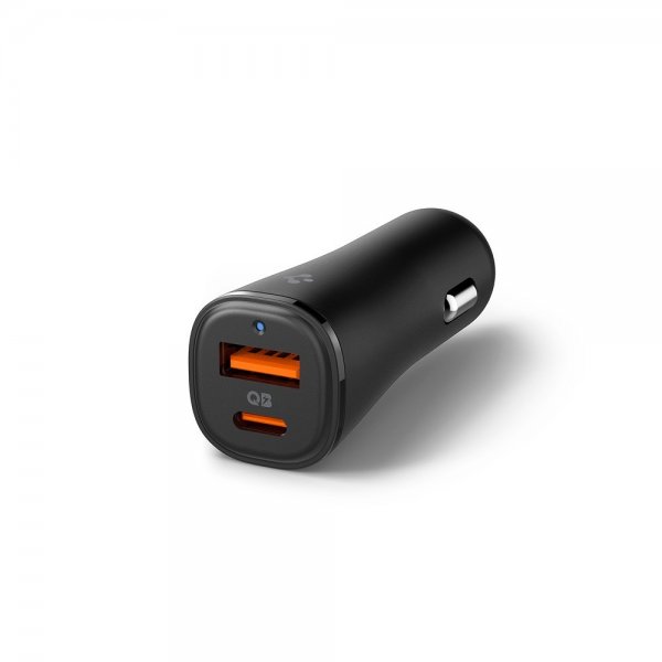 Spigen Essential Mobillader til bil 48W 1xUSB-C 1xUSB-A Svart