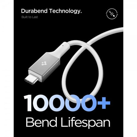 Spigen Essential Kabel Fabric USB-C/USB-C 240W 1.5m Hvit