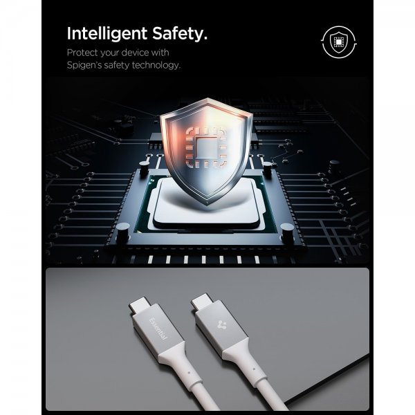 Spigen Essential Kabel USB-C/USB-C 100W 2m Hvit