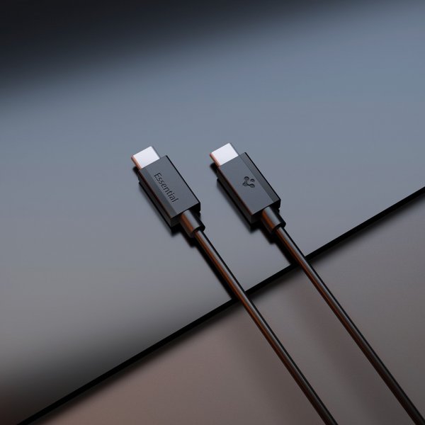 Spigen Essential Kabel USB-C/USB-C 60W 2m Svart