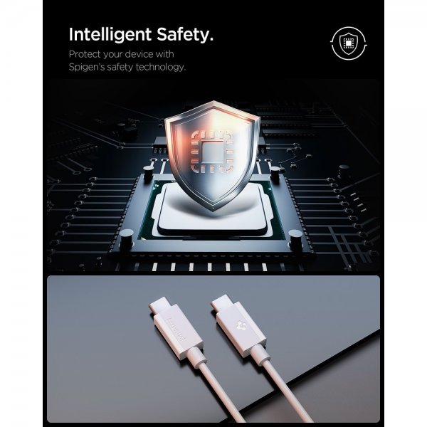 Spigen Essential Kabel USB-C/USB-C 60W 2m Hvit