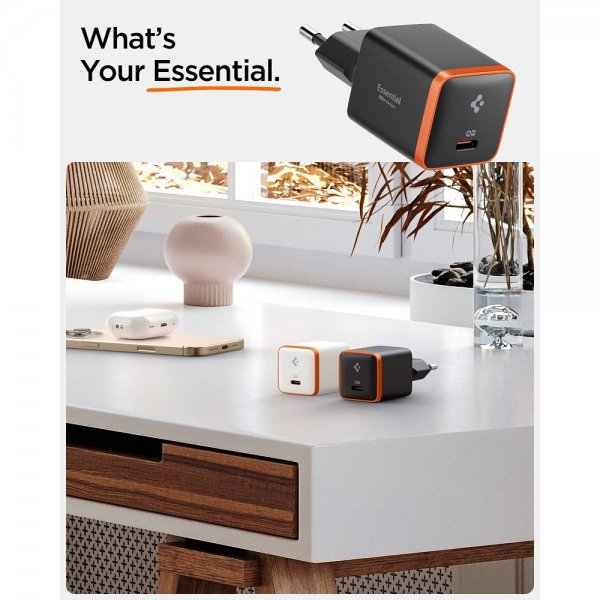 Spigen Essential Lader 30W USB-C Svart