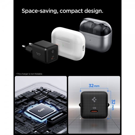 Spigen Essential Lader 30W USB-C Svart
