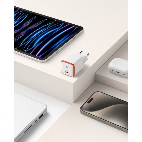 Spigen Essential Lader 30W USB-C Hvit