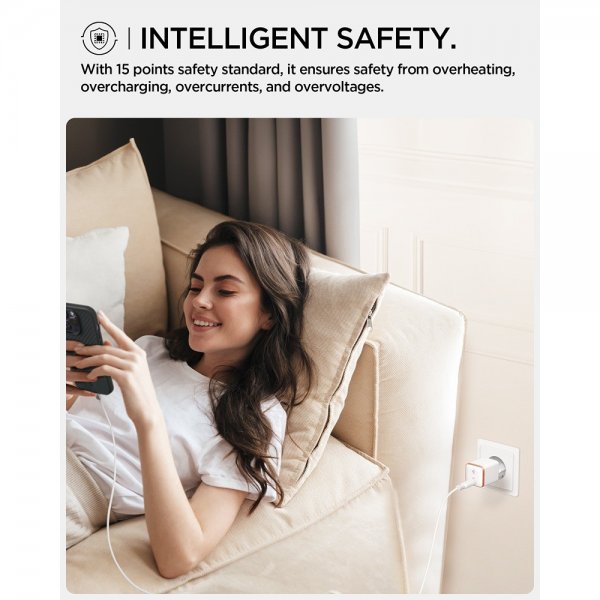 Spigen Essential Lader 30W USB-C Hvit