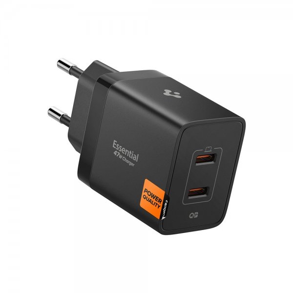 Spigen Essential Lader 47W 2xUSB-C Svart