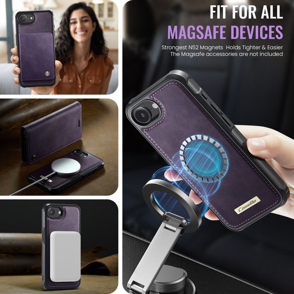 CaseMe iPhone 16e/iPhone 17e Etui C49 Series Lilla
