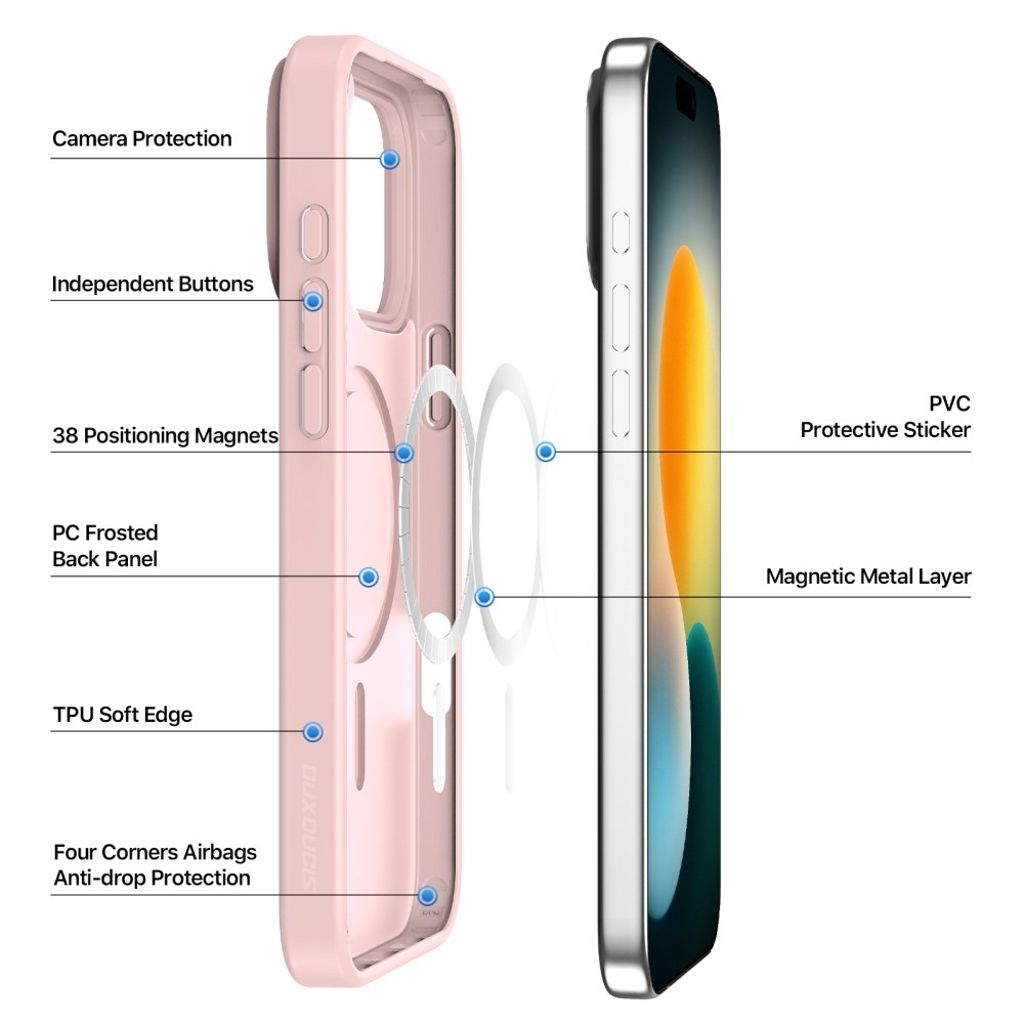 Dux Ducis iPhone 17 Pro Max Deksel Yind Series MagSafe Rosa
