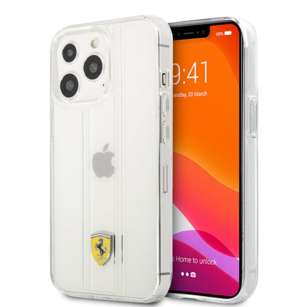 Ferrari iPhone 13 Pro Deksel 3D Stripes Transparent