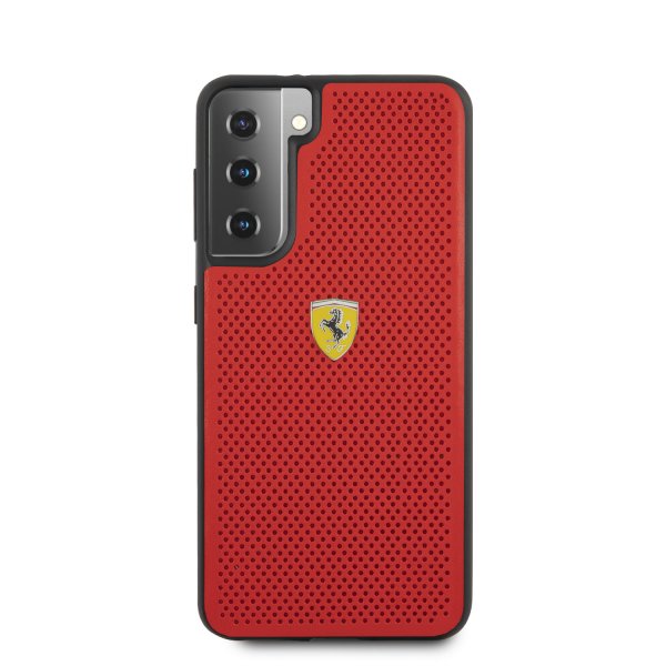 Ferrari Samsung Galaxy S21 Deksel Logo Perforert Rød