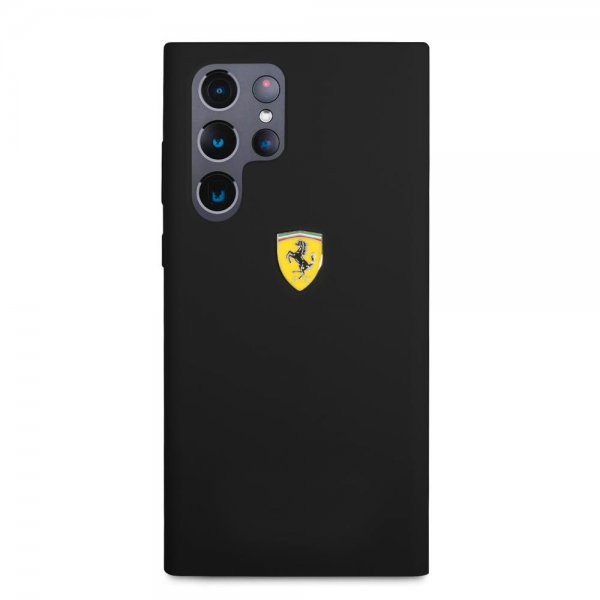Ferrari Samsung Galaxy S22 Ultra Deksel Metal Logo Svart