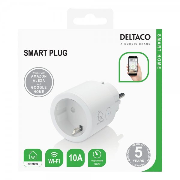 Deltaco Smart Home Smart Plugg WiFi Fjernbryter