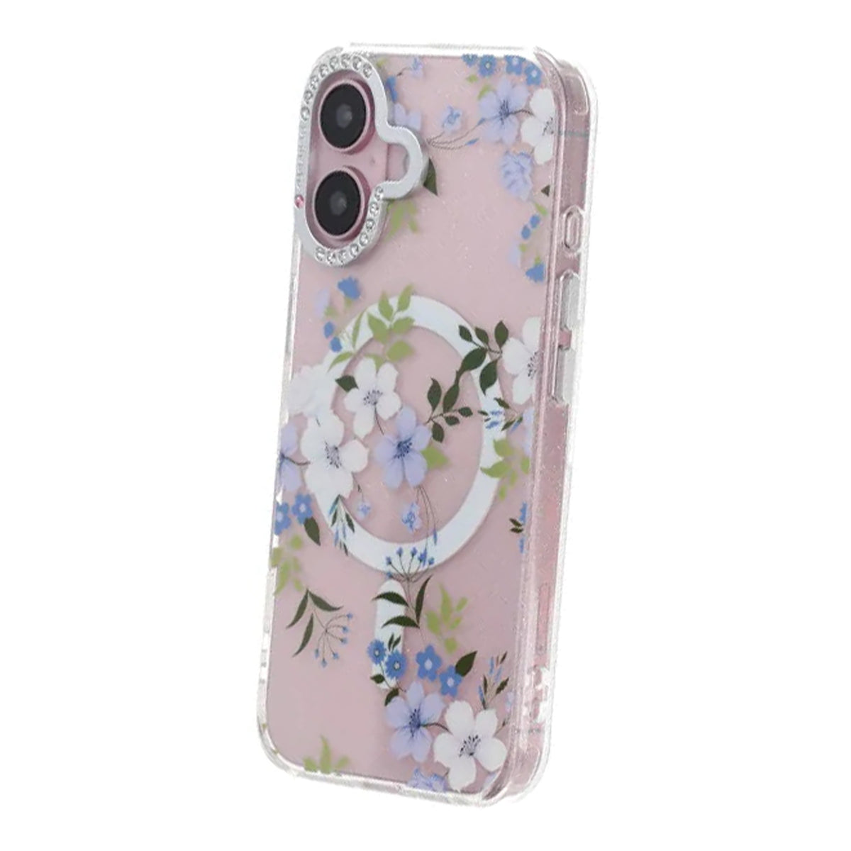 iPhone 16 Deksel med blomstermønster MagSafe Blå